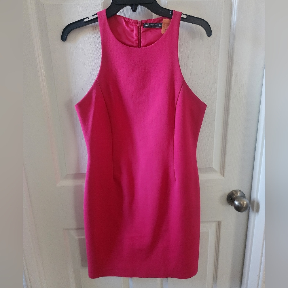 Zara Basic Hot Pink Racerback Dress